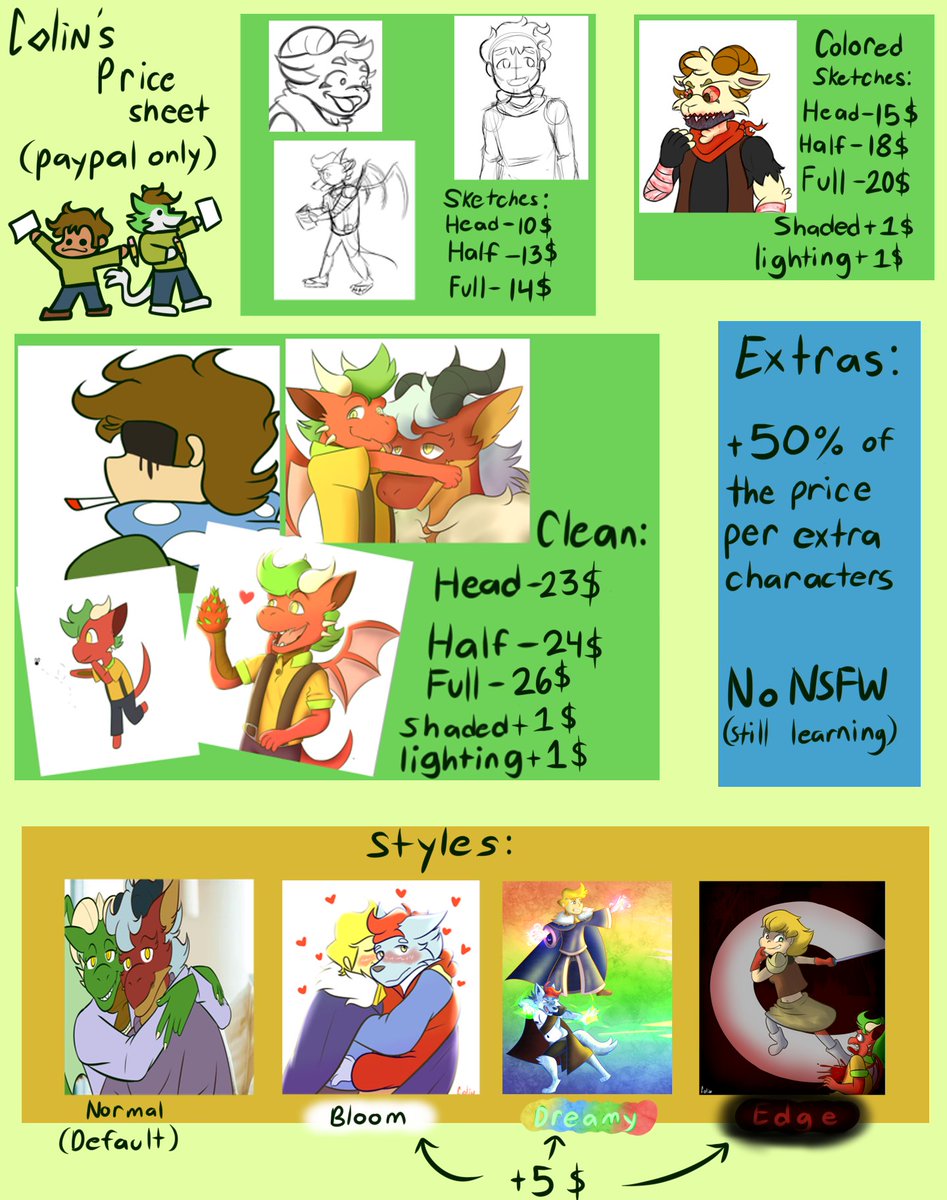 ColinNpc's tweet photo. Had to raise my prices after talking about it with my boyfriend and friends

Anyway my com sheet has been updated, just simply DM me if you're interested https://t.co/GepCnLPdgF