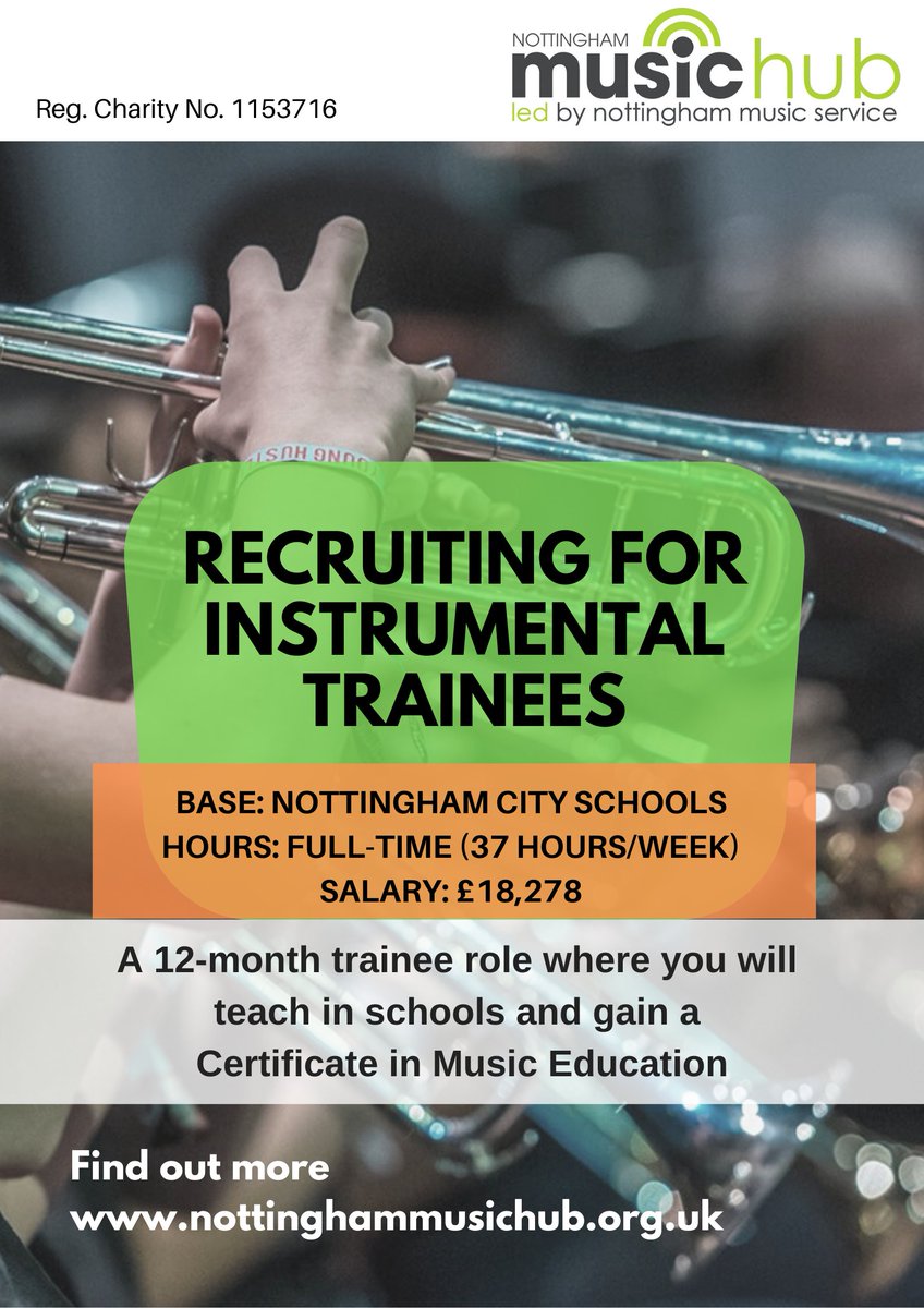 NottMusicHub's tweet photo. Happy Monday! Here are some fantastic, flexible work opportunities with Nottingham Music Hub: https://t.co/BF9z5i6MdZ

If you're passionate about music education, this is the charity to work for. #MakeMusicMakeADifference https://t.co/W91655xrr1