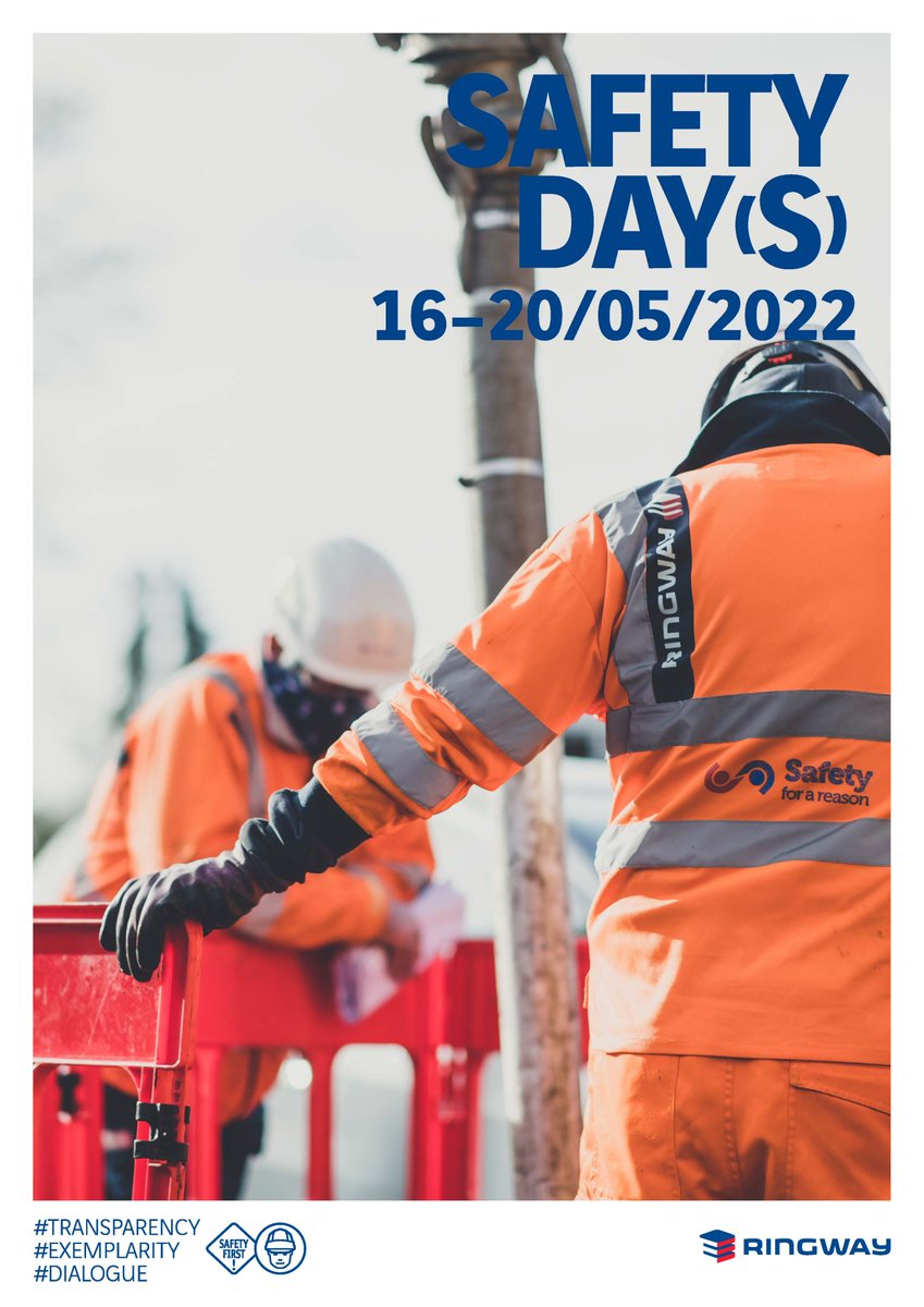 Ringway_UK's tweet photo. We are taking part in our Safety Day/s reflecting on safety and wellbeing at work and what this means to us
#thinkagain #SafetyFirst #safetyforareason #wellbeing #transparency #exemplarity #leadership #dialogue https://t.co/4Zi4TlEVBK