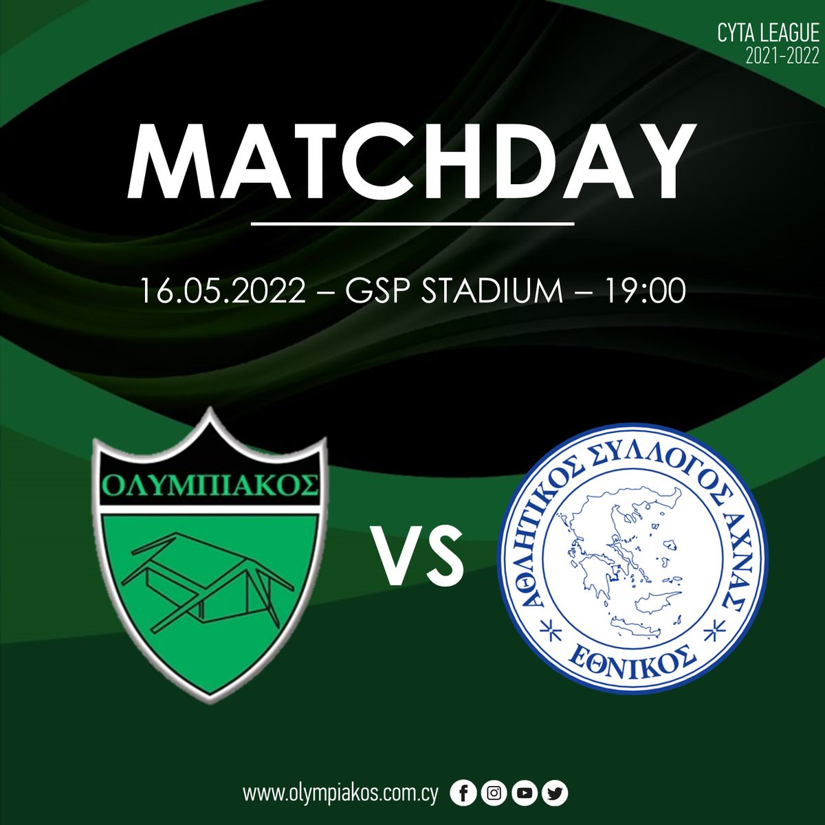 OlympiakosNic's tweet photo. ⚫MATCHDAY🟢
9η Αγωνιστική Playoffs Πρωταθλήματος Cyta.
🆚 @EthnikosAchnas
🏟 Στάδιο Γ.Σ.Π
⏲️ 19:00
📱 Olympiakos Nicosia FC Social Media
#OlympiakosNicosiaFC #Taktakalas #Matchday #CytaLeague #OLYETH https://t.co/PrPgQNV9Ky