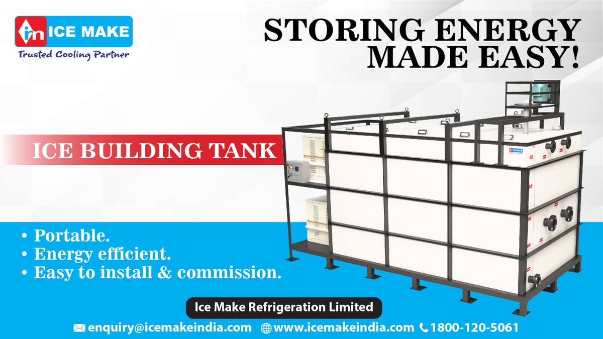 IceMakeRef's tweet photo. The quality-driven machine is designed for the Dairy industry. It is competent to store energy in the form of ice.
#IceMake #IceMakeindia #IceBuildingTank #Tank #IceBuilding #IceMaking #EnergyEfficient #EasyUse #Durable #Technology #Experts #containers https://t.co/8FgtSHdI1q