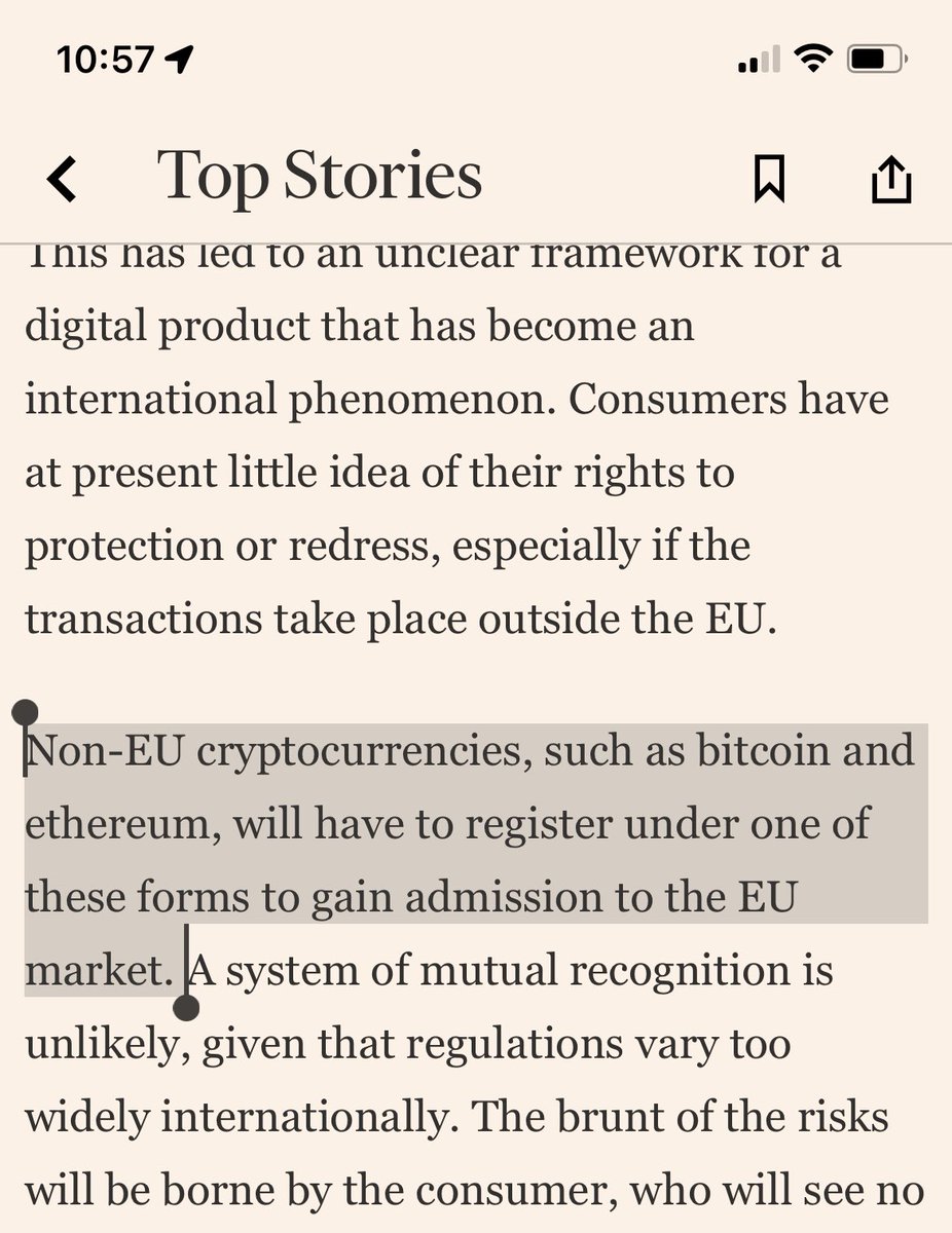 You’re the CEO of bitcoin.

Shares are down 55% from ATH and the board is on your ass.

Waifu hands you coffee and gently kisses your forehead.

“What’s wrong sweetie?”

You let out a sigh as you put down the FT.

“More paperwork.”