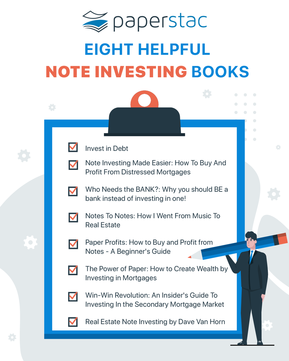 paper_stac's tweet photo. Eight Helpful Note #Investing Books To Check Out!
For more helpful educational content on mortgage #NoteInvesting check out the #Paperstac Podcast: https://t.co/rNWKCxhT4r
#FinancialLiteracy #RealEstate #RealEstateEducation #Notebuyer #MortgageNotes #Investor https://t.co/PGyQ9658gn