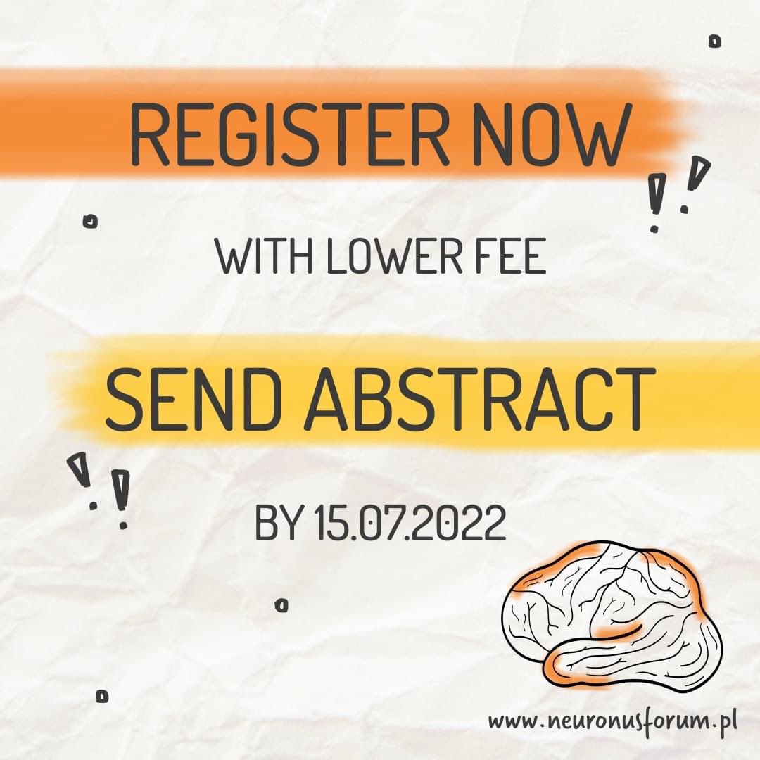 neuronusforum's tweet image. We kindly remind you that, if you register now you pay a lower fee! You can send the abstract through the user panel later (by the 15th of July)!

📲 REGISTRATION: neuronusforum.pl/panel/login