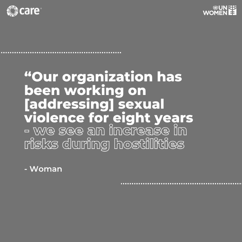 unwomeneca's tweet photo. Safety fears have increased in #Ukraine based on reports of conflict related sexual violence in the occupied territories as well as rising cases of gender-based violence. Some services for survivors have been suspended, according to a new @unwomenukraine and @CAREGlobal report.