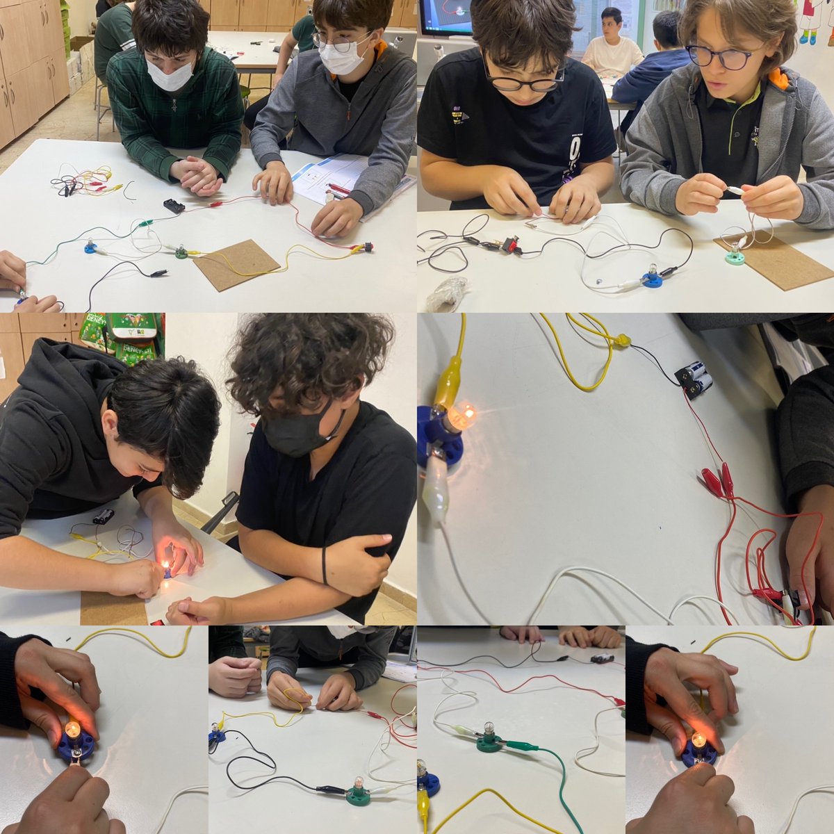 7. Sınıf öğrencilerimizle Bilimin Doğası dersinde “Seri ve Paralel Elektrik Devreleri” yaptık. Ampül parlaklıklarının nasıl değiştiği tasarımlarımız sayesinde gözlemledik. 💡🔋⚡️
<a href="/kursatkayalak/">Kürşat Sadık KAYALAK</a> @ArifeKaraman6 <a href="/mftufekci/">Mehmet Fatih Tüfekçi</a> <a href="/DogaUskudar/">DOĞA KOLEJİ ÜSKÜDAR KAMPÜSÜ</a>