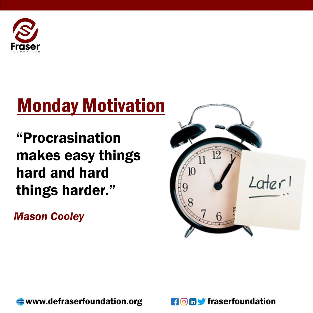 officialfraserf's tweet photo. #fraserfoundation
#happynewweek
#modaymotivation https://t.co/t5mzGhs4fG