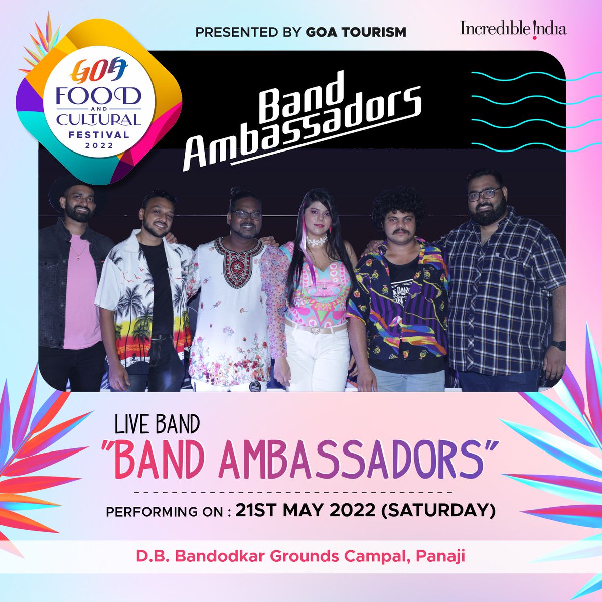 TourismGoa's tweet photo. Get grooving to the tunes of the "Band Ambassadors" on day 2 of the Goa Food and Cultural Festival by Goa Tourism.
#GoaFoodandculturalFestival2022 #GTDC #GoaTourism #Incredibleindia #VisitGoa #IncredibleGoa #goadiaries #GoanCuisine #Music #WowGoa #Panjim #LetsGoa #DekhoApnaDesh https://t.co/dMjYP6a2qQ
