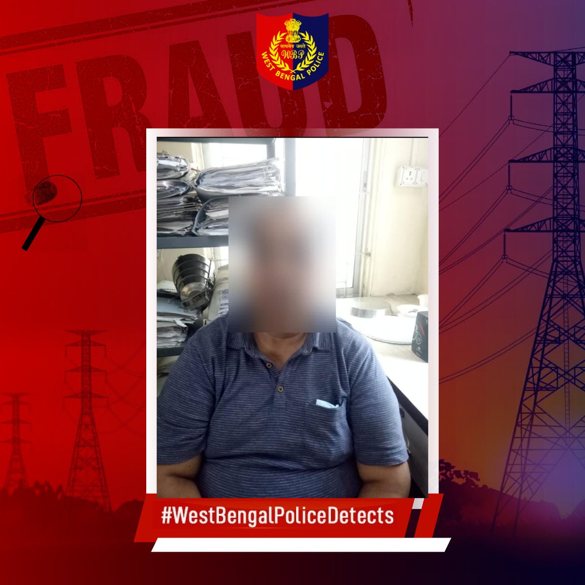 WBPolice's tweet photo. প্রতারকের নিষ্ফল প্রচেষ্টা

 সাইবার ক্রাইম থানা @BurdwanPolice ,
একজন নাগরিককের 20 লক্ষ টাকা  প্রতারণা করার জন্য একজনকে গ্রেপ্তার করেছে এবং পুরো অর্থ উদ্ধার করেছে৷

অভিযুক্তরা,অভিযোগকারীর  হাসপাতালের ছাদে  মোবাইল টাওয়ার বসানোর জন্য যোগাযোগ করে, ফি হিসাবে ঐ অর্থ নিয়ে ছিল।
#WBP4U https://t.co/3ylbaEZ7w3