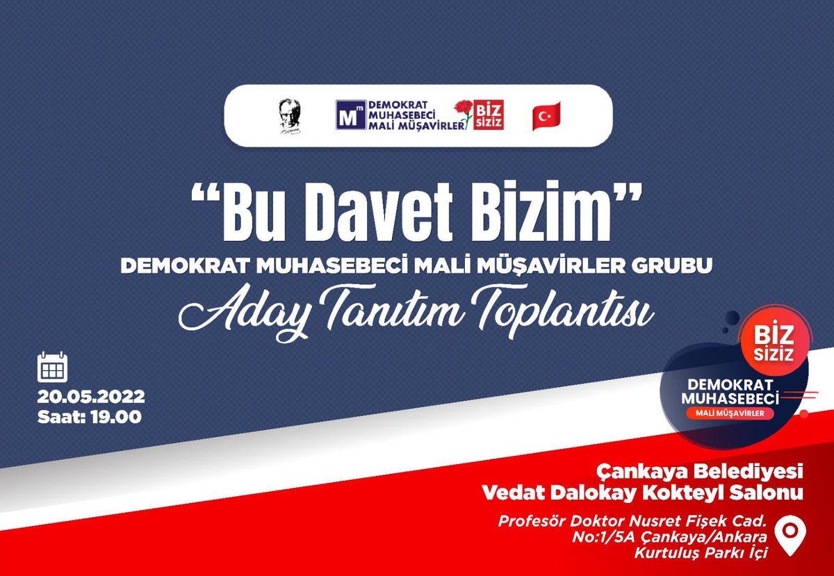 Aday tanıtım kokteylimize bekliyoruz. #bizsiziz