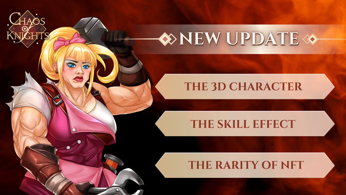 💪💪💪  WE'RE HARDWORKING AND IMPROVING THE GAME OVERALL QUALITY!

👉 Updates on the 3D characters models;
👉 A general review of the skill effects and particles; 
👉 Rebalance the difference indicators by the rarity of NFT.

The countdown to the Open Beta release!🔜🔜  
#COKS