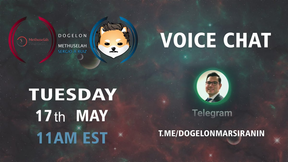DOGELONMARSIRA2's tweet photo. Special Interview with @Sergio_A_Ruiz on The @DOGELONMARSIRA2 Telegram Channel at 17 th May  11:00 AM  EST 
#Elon
#dogelon
#DOGELONMARS
@mfoundation
#DogelonWarriors https://t.co/azlE0Usdg6