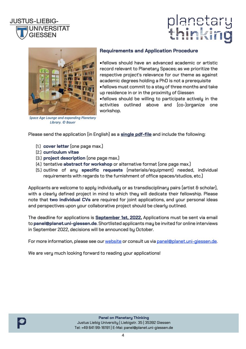 planetarypanel's tweet photo. #CallforApplications: The “Planetary Scholars and Artists in Residence Program” invites applications from the arts, humanities, social &amp; natural sciences for fellowships on its 2023 focal topic #PlanetarySpaces. More info https://t.co/AseeXNdq6L &amp; PDF https://t.co/ivK6MGsToZ https://t.co/v6RSNPzOOv