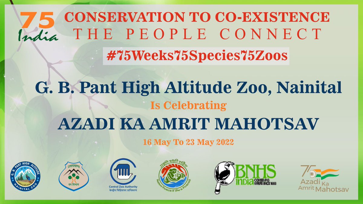 NainitalZ's tweet photo. G.B. Pant High Altitude Zoo, Nainital celebrating Azadi Ka Amrit Mahotsav 16th-23rd May 2022. Animal in spotlight for #NainitalZoo is Indian Muntjac (Barking Deer). The celebrations Guided Trip to Zoo, Painting Competition, Expert Talk, etc
#75Weeks75Species75Zoos @CZA_Delhi https://t.co/ynxcjMtBR3