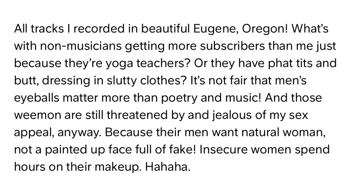 SCM50543355's tweet photo. @NatSapphix @CrystalBlazier Its worse than I thought. She has been blocked from Stewart Copeland’s Facebook page, hates men and belittles other women because she isn’t appreciated as much as she would like, and is everyone else’s fault (She is the borderline psychotic extreme version of a ‘Nice Guy’). https://t.co/IGVhih8SJk