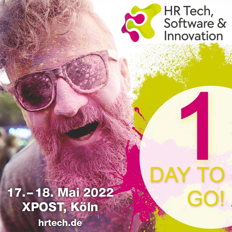 🔝ONE DAY TO GO🔝
 
Morgen ist es endlich soweit: Die Türen der ersten #HRTech öffnen sich für Euch in der Kölner #XPost am 17.+18. Mai.
👉Sei dabei und sicher Dir heute noch dein Ticket: lnkd.in/enD2wjnj
 
Wir freuen uns auf dich!