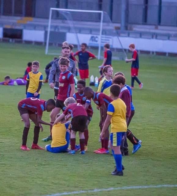 Schools football at its best, district players go to their team mate after the final whistle in the Primary Schools Cup Final.

<a href="/FleetdownFC/">Fleetdown United FC</a> <a href="/fleetdown/">Fleetdown Primary School</a> <a href="/Craylands/">The Craylands School</a> <a href="/SchoolsFootball/">English Schools' Football Association</a> <a href="/kentschools_fa/">Kent Schools FA</a> <a href="/psdf7/">District Football</a>