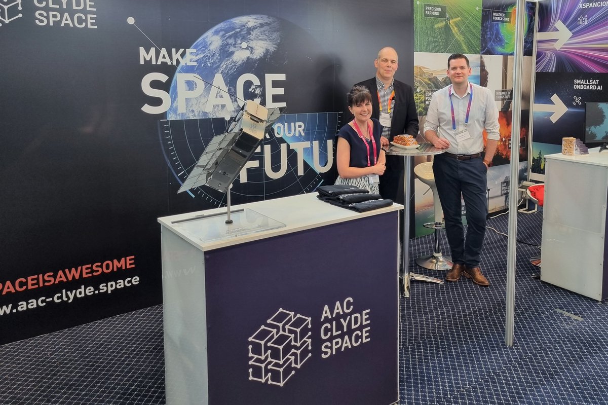 AACClydeSpace's tweet photo. The #ESA 4S Symposium 2022 has kicked off this morning. Pop along to booth 57 &amp; 58 to chat about your latest missions and space data needs. 🛰️
#4SSymposium #ESA #ESAEvent #SpaceIsAwesome #NewSpace #SpaceData #MakeSpaceForOurFuture https://t.co/MTpS6WBggv