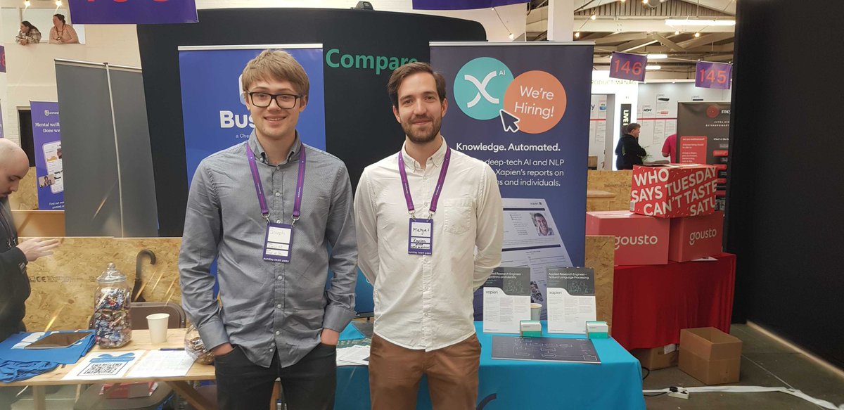 A great day out for Xapien at @milkroundabout 
We're still #hiring for:

1) Applied Research Engineer - Algorithms and Identity

2) Applied Research Engineer - NLP

Find out more here: lnkd.in/dsSBCDVz

#xapienthem #hiring #AI #nlp #SMRmay2022
