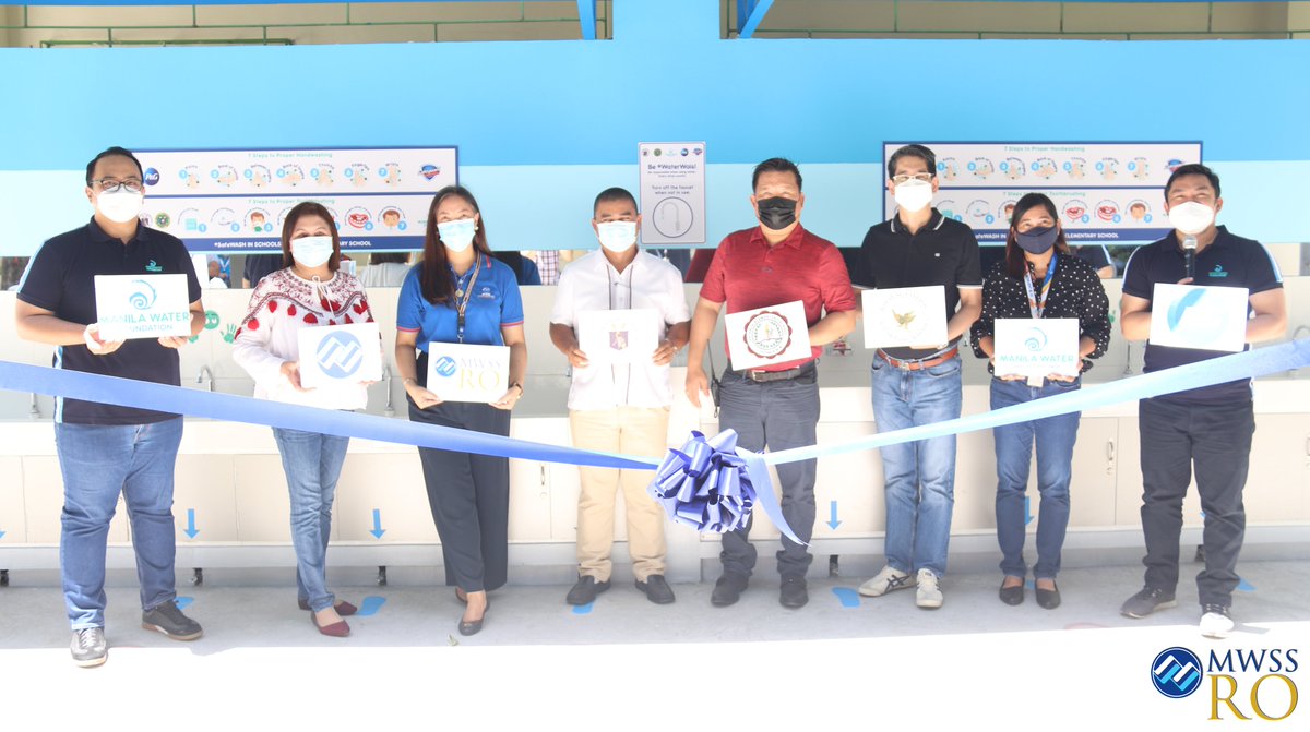 mwssro's tweet photo. The @mwssro (RO), represented by Deputy Administrator (DA) for Administration and Legal Affairs Atty. Claudine B. Orocio-Isorena, took part in the inauguration of the fourth batch of schools under the @ManilaWaterPH Foundation and @ProcterGamble @Safeguard_PH's #SafeWASH https://t.co/2nTGqVHGz4