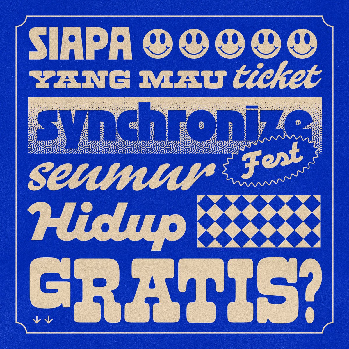 Coba retweet dulu yuk, buat kamu yang pengen ngedapetin tiket #SynchronizeFest gratis seumur hidup ~