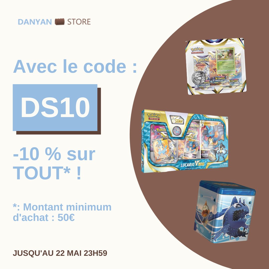 Danyanstore's tweet photo. Bonjour tout le monde ! 😁

-10% sur TOUT le site pendant 1 semaine☀️ #Promo
Seule conditon : 50€ minimum d'achat 🛍️
Ouvert à tous 

Dispo ici : https://t.co/5eWBSHxbzT 🐳 https://t.co/stiyk2iquq