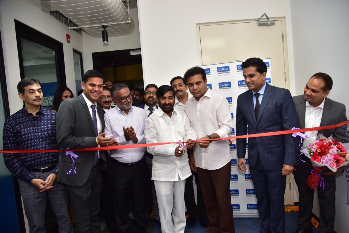 MinisterKTR's tweet photo. IT &amp; Industries Minister @KTRTRS inaugurated the new office of @colliers_ind in Hyderabad. Colliers is a leading professional services and investment management company, operating in more than 62 countries across the world. https://t.co/MQ36KgcA7W