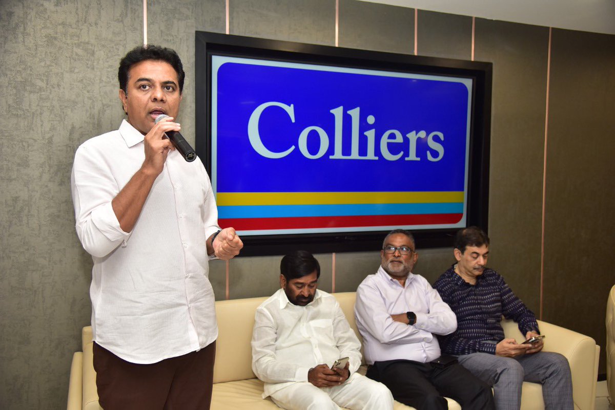 MinisterKTR's tweet photo. IT &amp; Industries Minister @KTRTRS inaugurated the new office of @colliers_ind in Hyderabad. Colliers is a leading professional services and investment management company, operating in more than 62 countries across the world. https://t.co/MQ36KgcA7W
