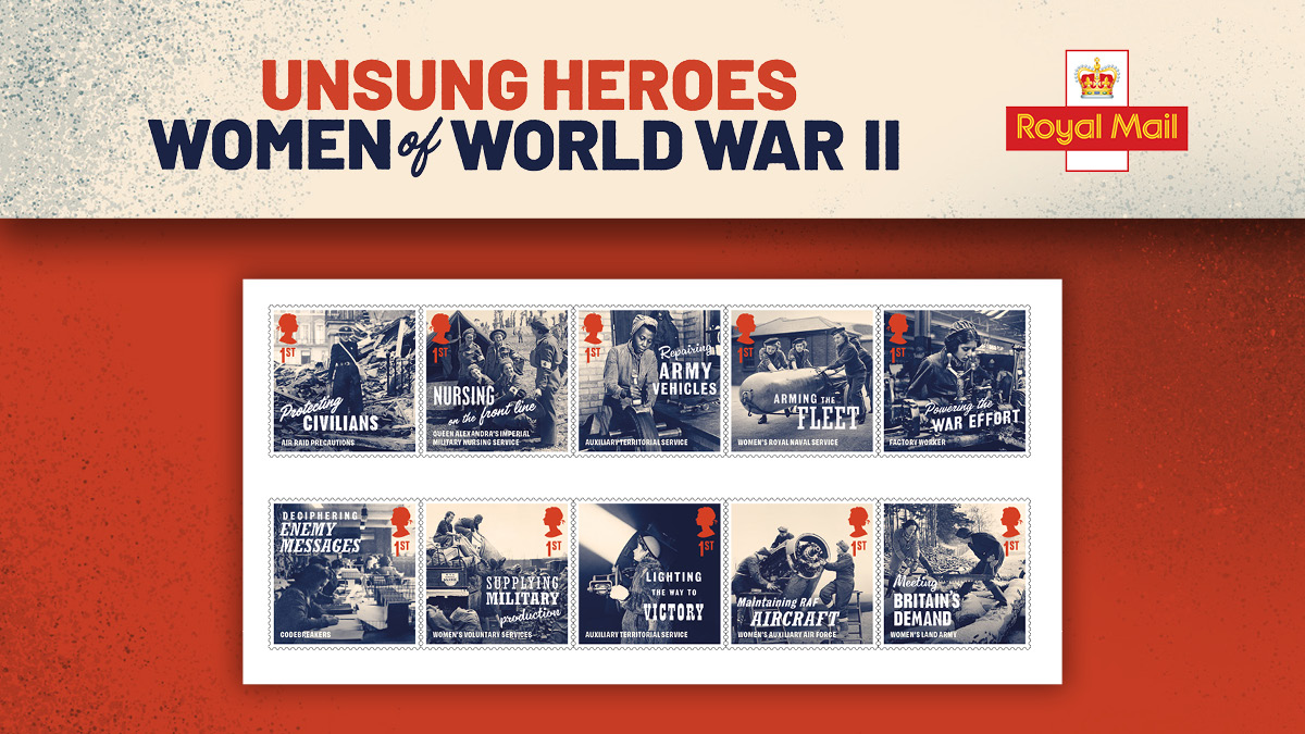 RoyalMailStamps's tweet photo. Salute the invaluable roles undertaken by women during World War II with our latest issue of Special Stamps and Collectibles: https://t.co/yg4Uon0kNJ https://t.co/toL2y6QbRO