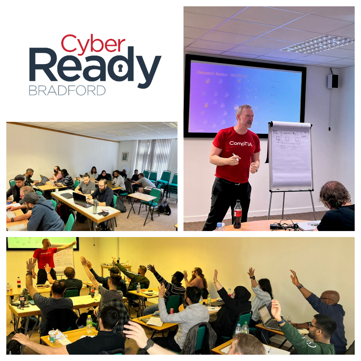 zeshandotcom's tweet photo. Our first Cyber Ready #Bradford cohort completed their induction! They undertook a primer in #networksecurity, began using #CertMaster, and got started with @tryhackme.  They have begun their journey to get @CompTIA Security+ certified!
Thank you @DCMS and @UKCyberCouncil https://t.co/Pb2XMKDoc4