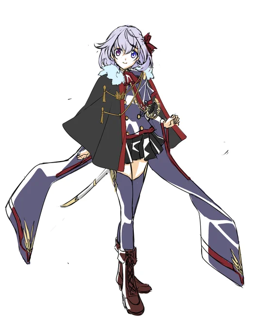 最後に横顔アップと外套付き衣装 