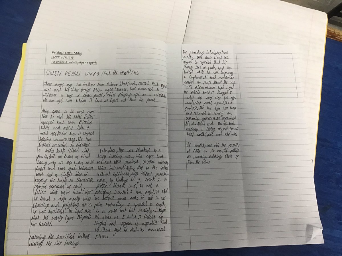 Y5RDPS's tweet photo. Weโre fully focused on our best writing today. Weโre writing up our newspaper reports. #y5rdps using our independence and responsibility #7superpowers Look at this wonderful work! ๐ https://t.co/gu1HPB7CZT