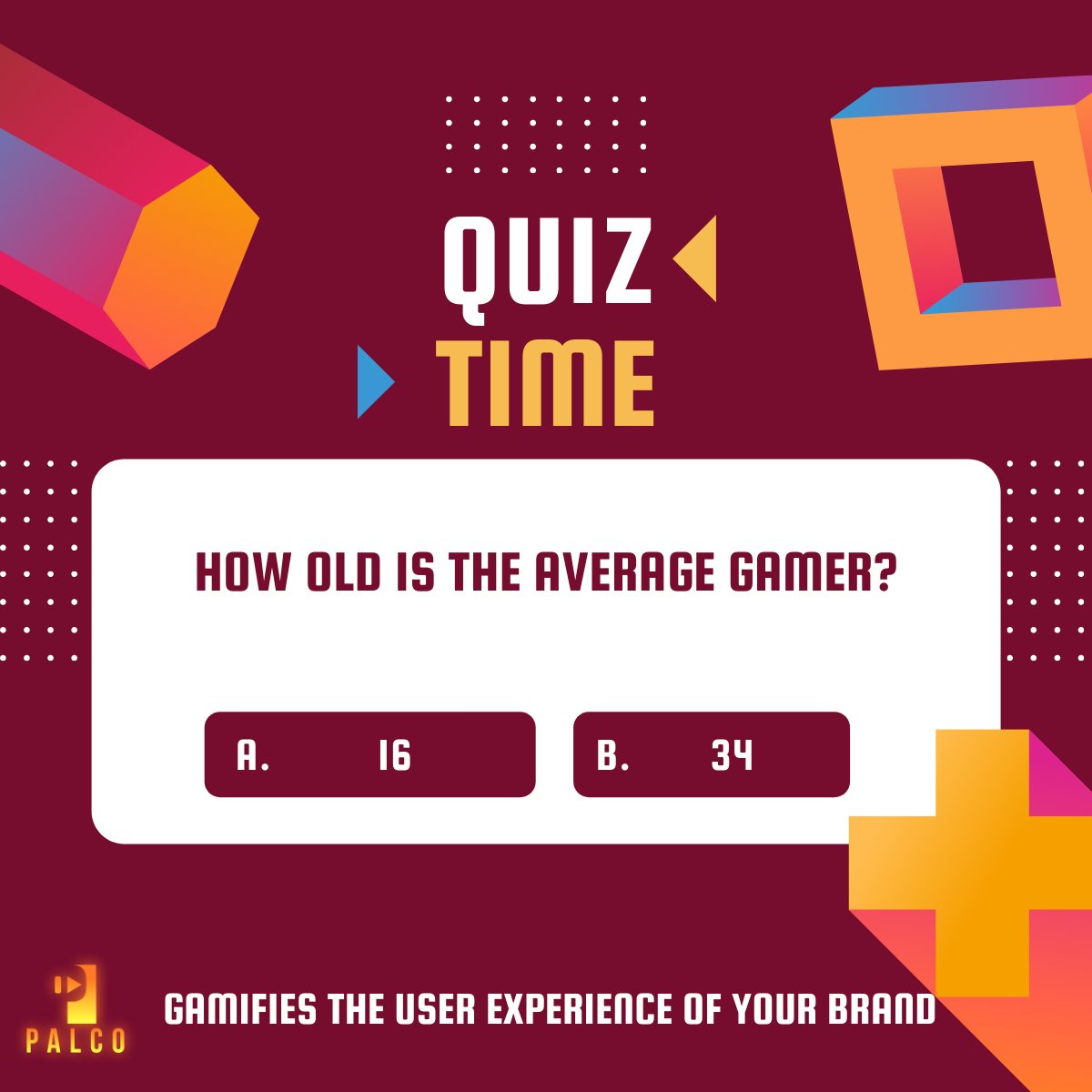 palcoapp's tweet photo. How old is the average gamer?

𝘗𝘢𝘭𝘤𝘰 𝘨𝘢𝘮𝘪𝘧𝘪𝘦𝘴 𝘵𝘩𝘦 𝘶𝘴𝘦𝘳 𝘦𝘹𝘱𝘦𝘳𝘪𝘦𝘯𝘤𝘦 𝘰𝘧 𝘺𝘰𝘶𝘳 𝘣𝘳𝘢𝘯𝘥.

GET ATTENTION GET PALCO at 👉 https://t.co/lGXVoYrTeb

#media #streaming #entertainmentindustry #video https://t.co/LARBG38Jbv