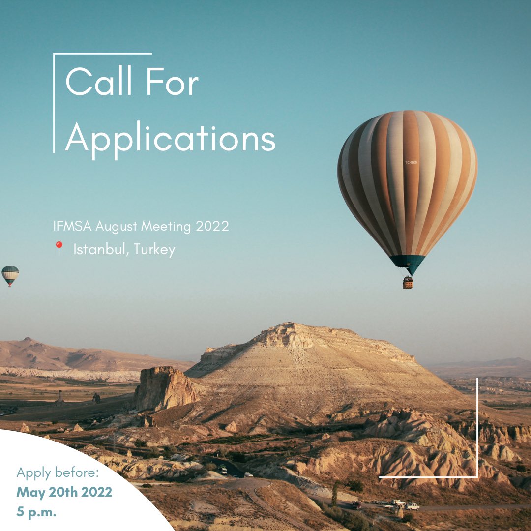 📍We’re going to Turkey 🇹🇷

We’re sending an Irish delegation of healthcare students to the IFMSA August Meeting to advocate for health equity worldwide and we want you! 

Link in bio 🇮🇪