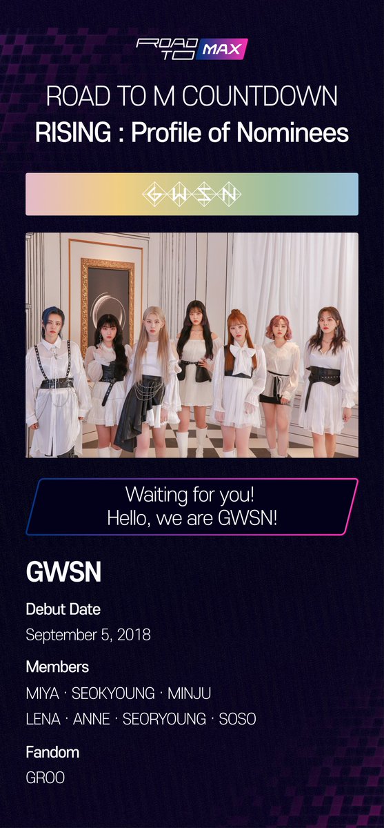 mnetplus's tweet photo. [RISING: Profile of Nominees] @official_GWSN
Introducing ROAD TO MCD Nominees GWSN
ROAD TO MCD 1기 후보 공원소녀를 소개합니다💖

📢What particular point drove you to become a fan of GWSN. Leave a comment   
📢공원소녀 입덕 포인트를 멘션 남겨주세요🙌 https://t.co/7pIFfathst