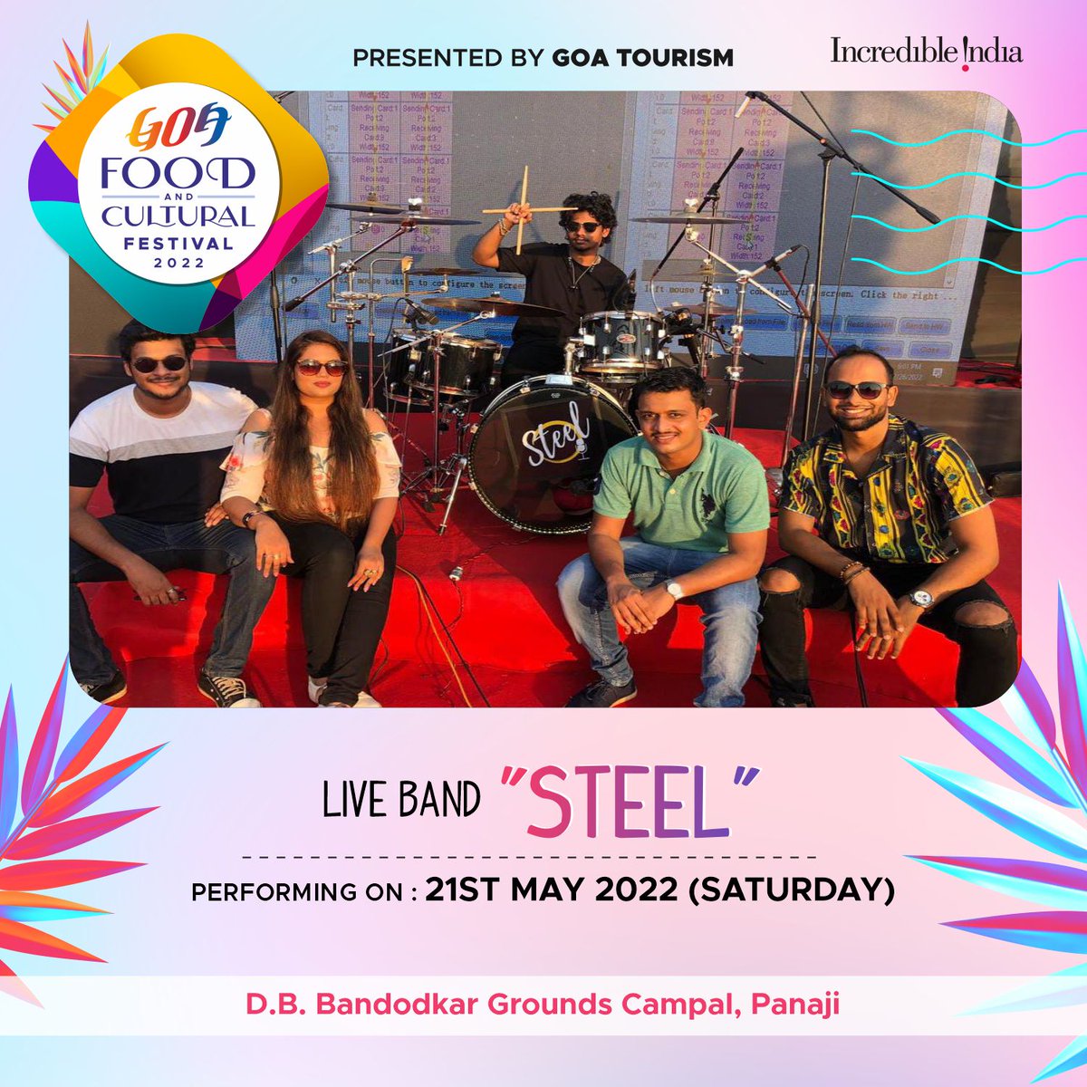 TourismGoa's tweet photo. Bringing you pulsating music that will "Steel" your breath away. Join us on day 2 at the Goa Food and Cultural Festival by Goa Tourism.
#GoaFoodandculturalFestival2022 #GTDC #GoaTourism #Incredibleindia #IncredibleGoa #goadiaries #Music #WowGoa #Panjim #LetsGoa #DekhoApnaDesh https://t.co/U045KYZp4K