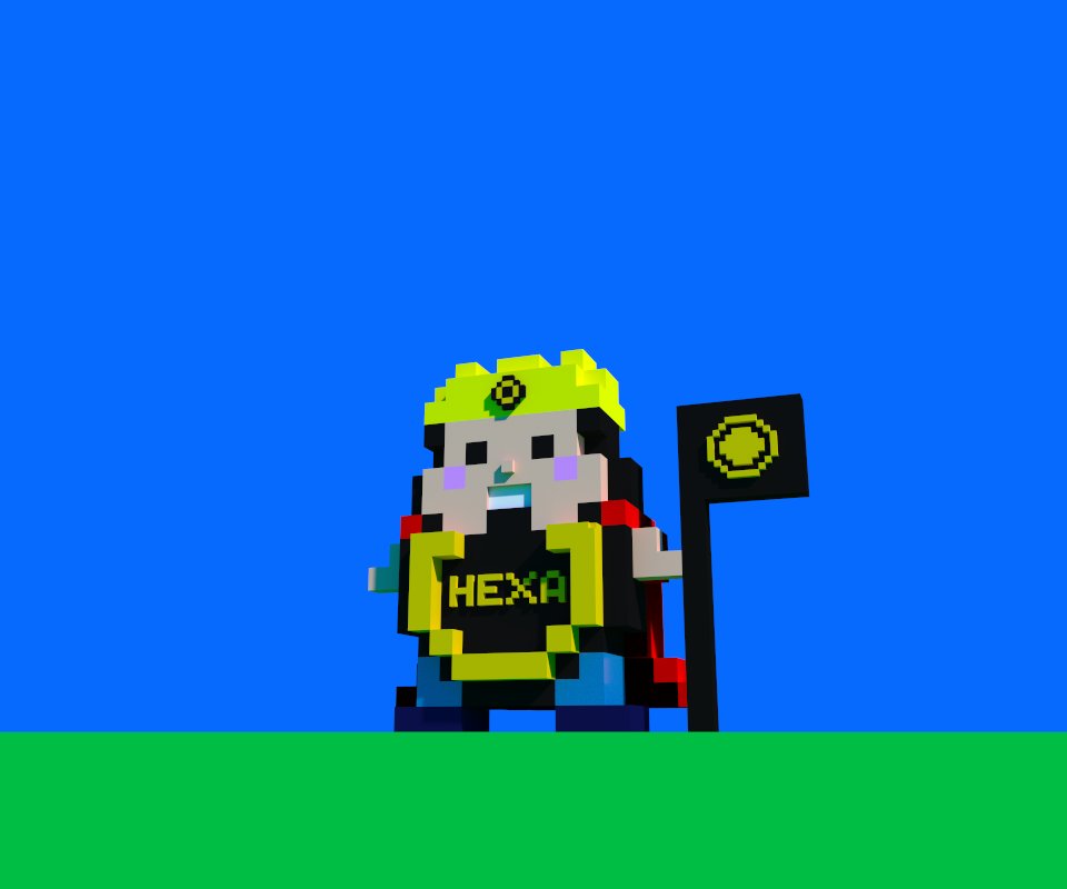 我が名はヘキサトーレ3世だヘキ👑
今日最後のボクセル仲間を紹介するヘキ
公認キャラに向けて着実に進んでいるヘキ
マネージャーのNAO777(@touroku_daikou)は有言実行する男だヘキ

nft.hexanft.com/nft/issue/aR2M…

<a href="/HEXANFT/">HEXA（ヘキサ）</a> 
#HEXANFT 
#ヘキサ王子
#NFT