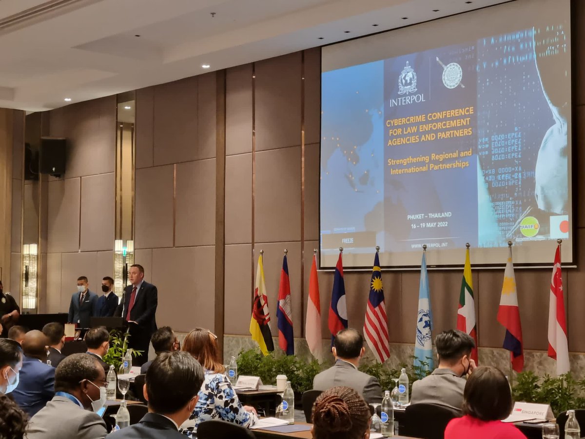 INTERPOL_Cyber's tweet photo. Kicking off today, the INTERPOL regional #Cybercrime Conference for @ASEAN countries and partners hosted in Phuket, Thailand. Focus on strengthening regional and international partnerships. https://t.co/z39k2eT7QG