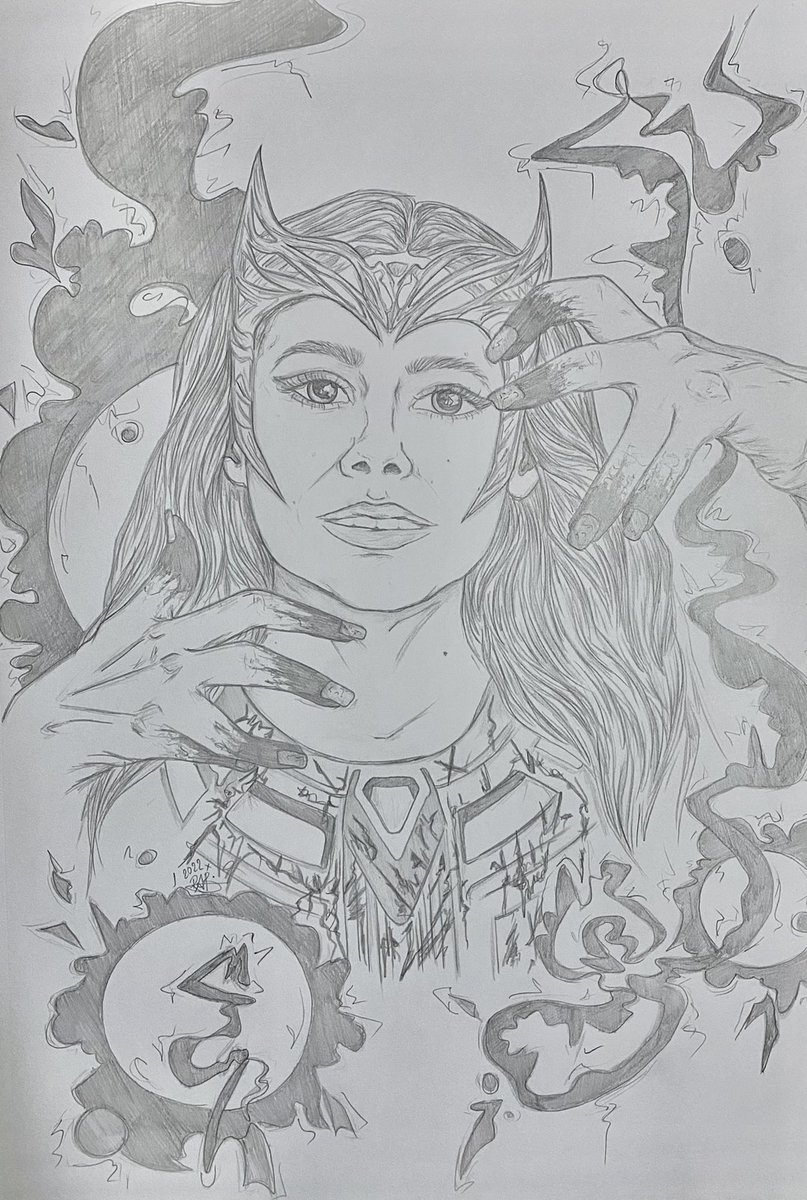 withlightandart's tweet photo. Took me idk 12 hours to completely draw and print the picture onto a shirt!! @MarvelStudios @DrStrange #ScarletWitch #DoctorStrangeInTheMultiverseOfMadness https://t.co/IeRJYTrbem