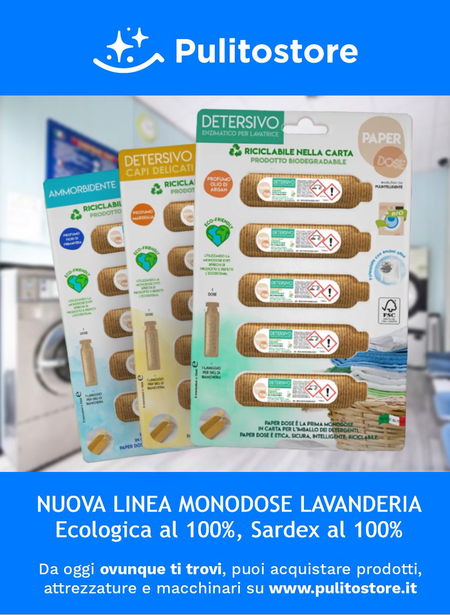 pulitostore's tweet photo. #Detergenti #Monodose #Ecologia #paperdose

Risparmia tempo, fatica e acqua! Ricariche ecologiche! ♻️

Le trovi su:
https://t.co/SCOxDnmcWy https://t.co/7DdS0V15kP
