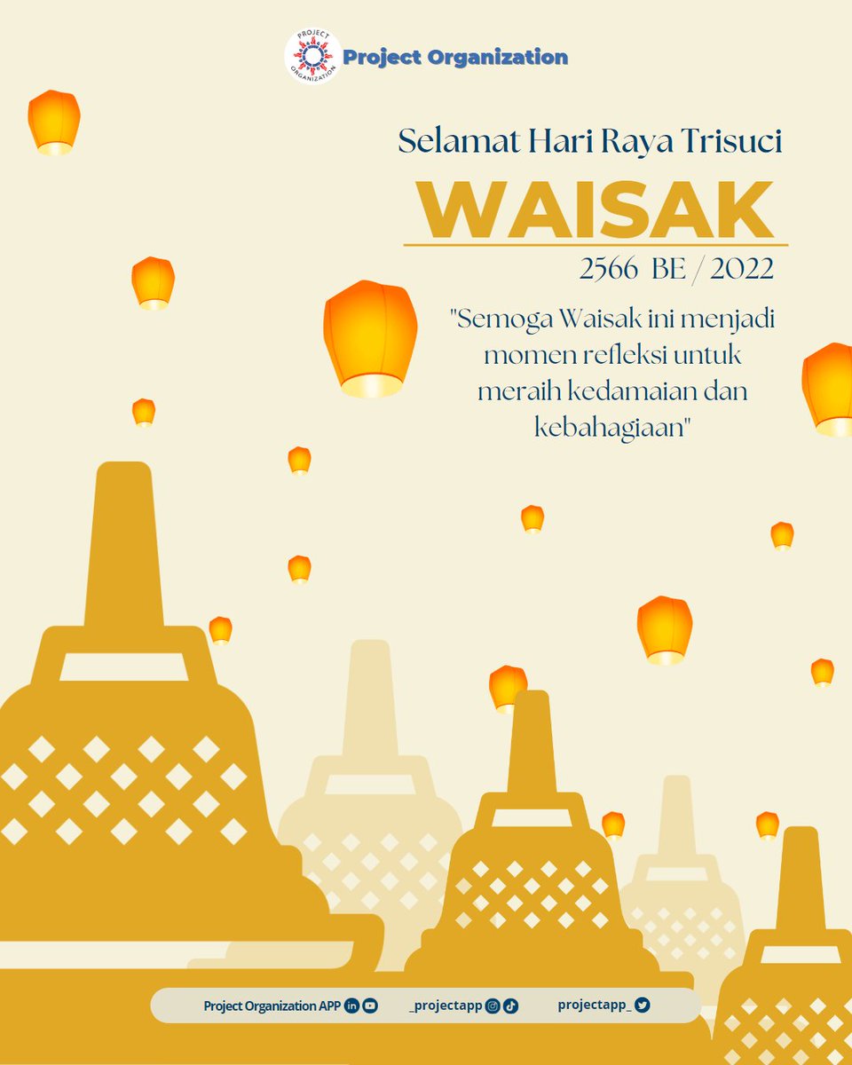 projectapp_'s tweet image. [ HARI RAYA WAISAK ]

✨Selamat Hari Tri Suci Waisak✨

Kedamaian dan kebahagiaan untuk semua makhluk hidup. Selamat merayakan, bersinarlah bersama cahaya Waisak.