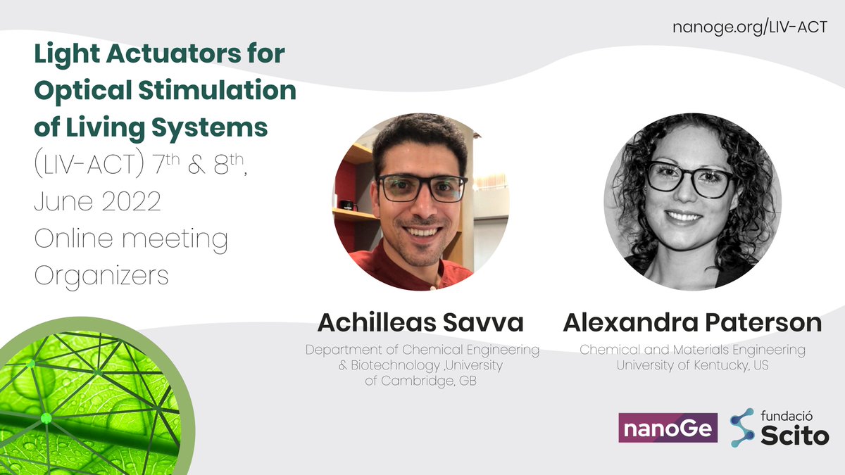 nanoGe_Conf's tweet photo. Do you want to know more about Materials for #photostimulation?
🗓️7th-8th June
👉Submit your oral abstract to join the best researchers at the conference on #LightActuators for #OpticalStimulation of Living Systems (#LIVACT).
▶️https://t.co/qeUwFGpQrC https://t.co/UhWCYA9pMS
