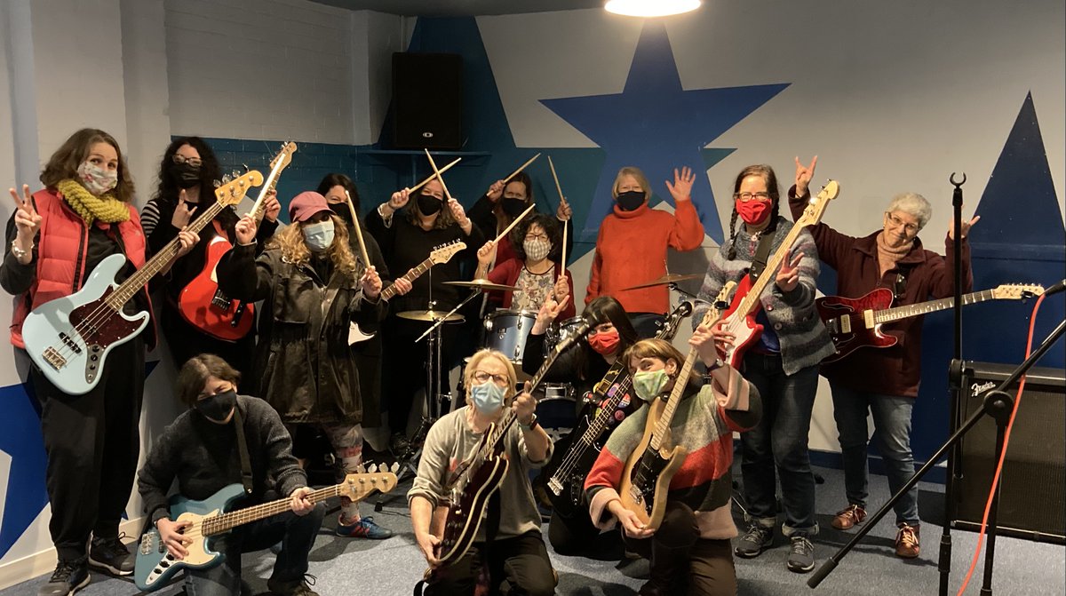 punkgirldiaries's tweet photo. Excited that @BBCWomansHour are talking about girl bands. We're interested in all-female bands where they play the instruments, rather than just being singers. Last UK hit was @FuzzboxOfficial but older women in Leicester have formed FIVE all-women bands in the unglam rock scene https://t.co/HlSgekrmLb