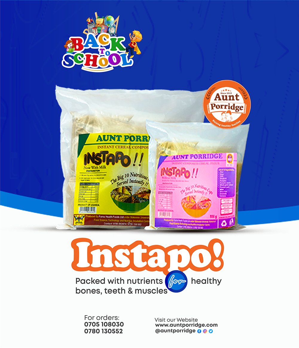 AuntPorridge's tweet image. Instapo is an instant and ready to eat poridge flour. It is extruded Aunt Porridge, which is already boiled, dried and floured. Simply add to hot water &amp;amp; enjoy. 
For orders, contact us on: 0705 108 030 or 0780 130 552
#auntporridge #shareabowl #eathealthy #compositeflour