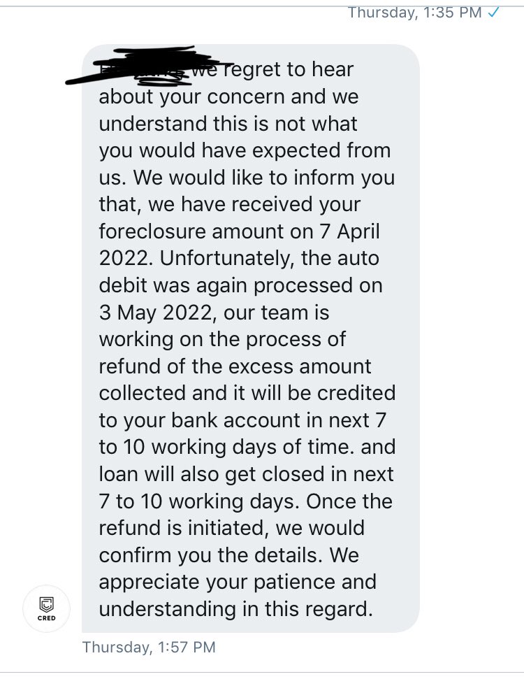 Awsdata149Sql's tweet photo. @CRED_support @kunalb11 @RBI You promised to resolve my query before 10 days and we are here on 13 th day. https://t.co/nW9KCcifIN