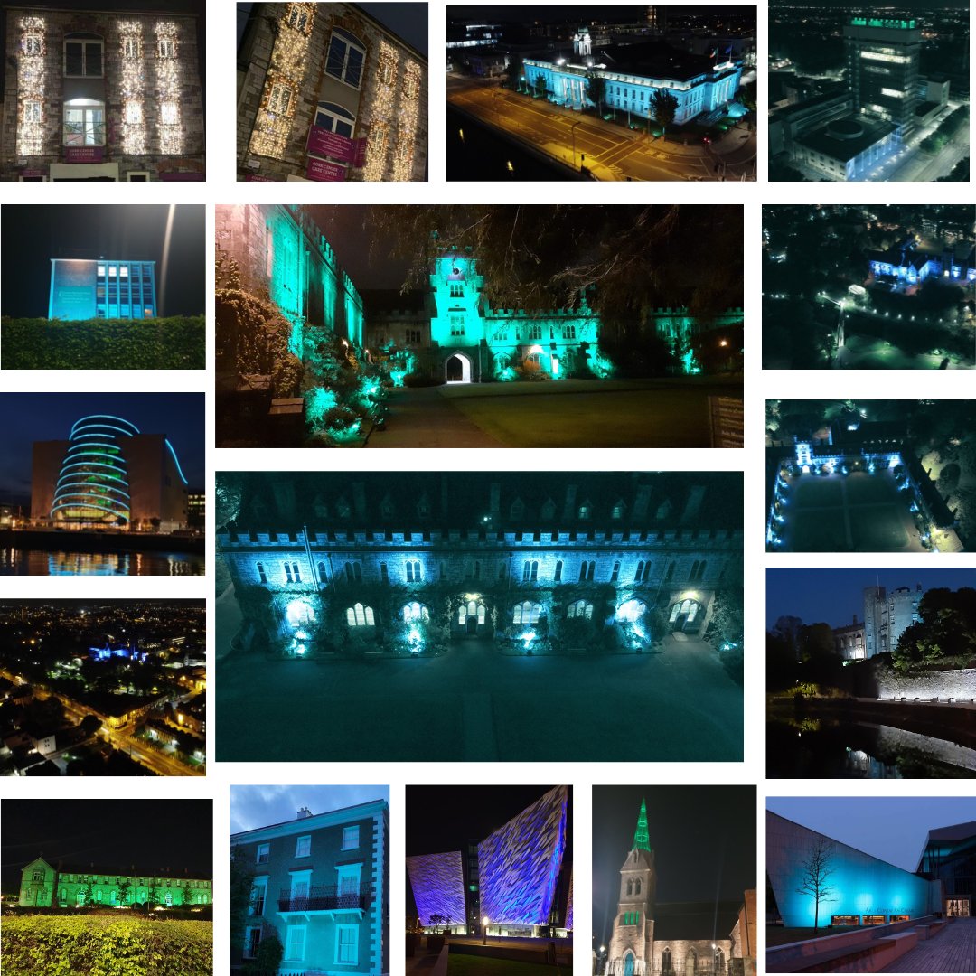 20 Buildings around Ireland shone their lights in Teal for World Ovarian Cancer Day, 8th May 2022 to raise awareness of Ovarian Cancer. Ireland has one of the highest death rates from ovarian cancer in Europe. Early diagnosis can significantly improve survival #NoWomanLeftBehind