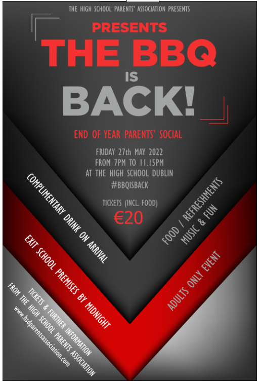 THEHSDPA's tweet photo. The BBQ is Back! The High School Parents Association invites you to our end of year social on Friday 27th of May @ 7pm. It's been a while, so come join us for some fun, food and entertainment. Tickets available at https://t.co/6XjhP6HmPt
@HsdNews https://t.co/qAD080TKVL