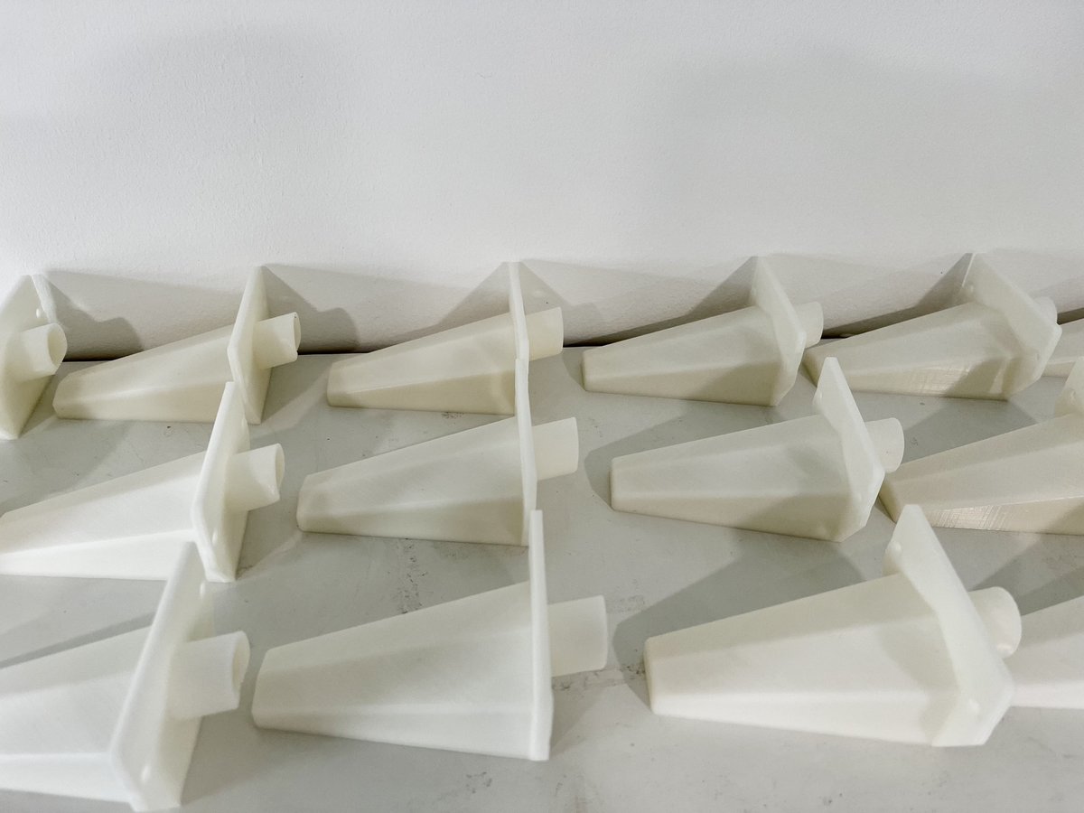 TripleAxis3D's tweet photo. 3D print is perfect for small batch production without the large upfront cost you get with other manufacturing methods. These are printed in white PLA+ on our FDM 3D printers #3dprintingservice #3dprinting #fdm https://t.co/SFLSbASQ74