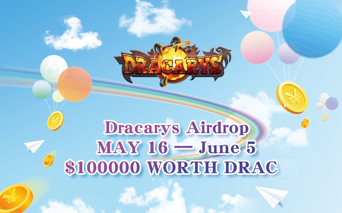 Complete the task below to grab Dracarys Airdrop
♦ Follow us
♦ Like, RT and tag 3 friends
♦ Join TG group
t.me/dracary_1
♦ Submit BEP20 address and upload screenshot here
docs.google.com/forms/d/e/1FAI…

The first 2000 participants can divide up $100000  DRAC Airdrop!FCFS🔥