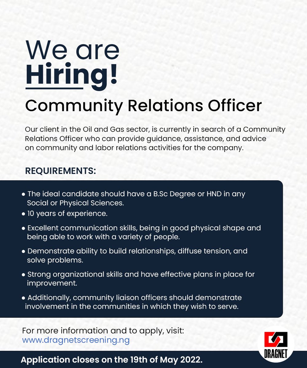 DragnetNigeria's tweet image. NEWS FLASH💥

Do you have what it takes to occupy this position?

Here is your chance now to apply with the link below;

dragnetscreening.ng

Tag someone that fit this role.
Make sure you share the flyer too.

.
.
#dragnetjobs  
#jobseekers
#analyticsmanager 
#jobrecruitment